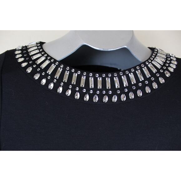 Tommy Bahama Evening Dress Small Black Beaded Jewel Neck Party Cocktail TAGS - Picture 5 of 8